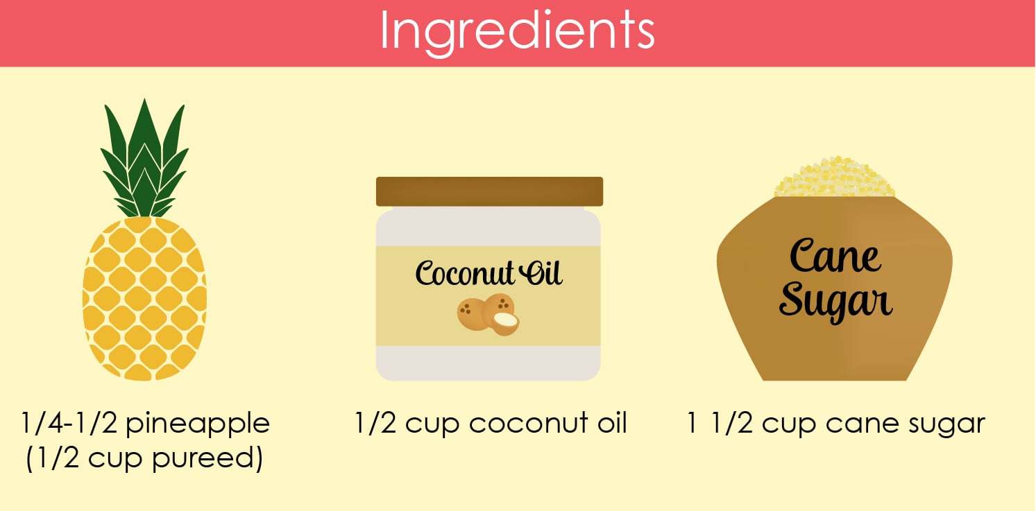 Ingredients for Pineapple Sugar scrub