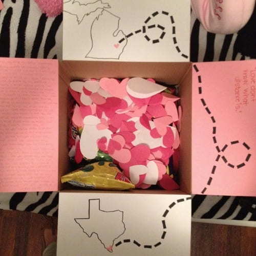 Valentines day care packages for when you're separated from a loved one.