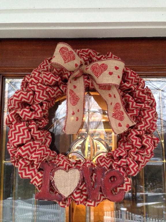 Ribbon valentines day wreath