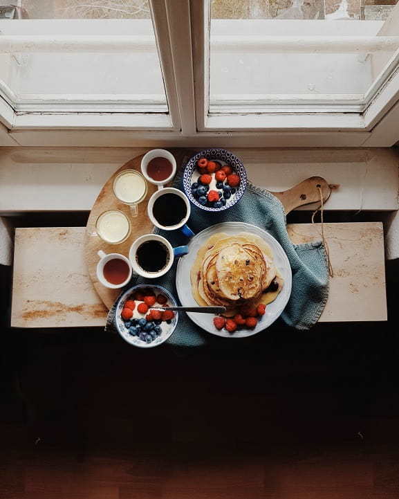 Make breakfast in bed for a fun Valentine's day date.