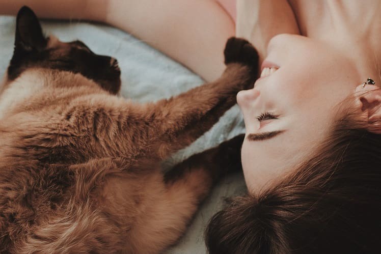 Nice cat with a teen in a senior photo