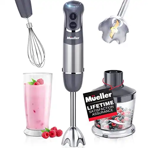 Mueller Hand Blender, Smart Stick with 12 Speeds and Turbo Mode