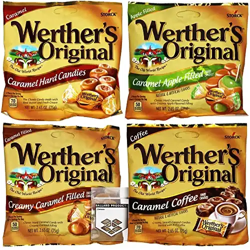 Werthers Hard Candy Variety Pack of 4 Flavors | 1 Bag Each Flavor